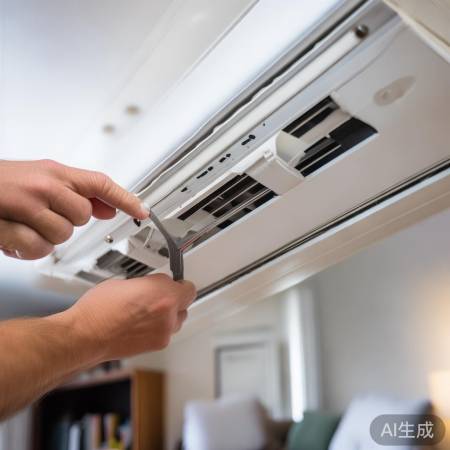 拆空调出风口，轻撬卡扣取下