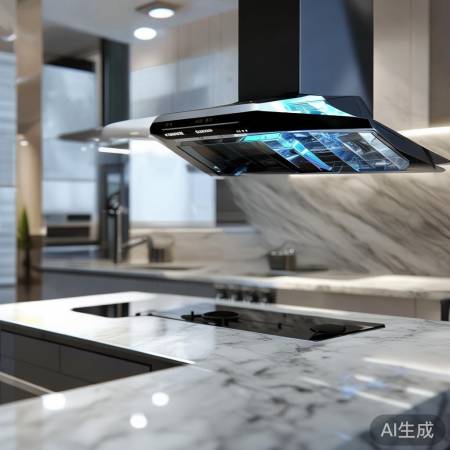 智能油烟机，自动开启清洗，安装