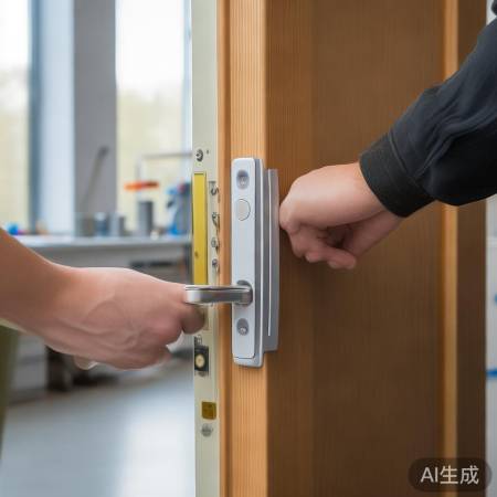 “免开孔指纹锁，安装快捷。”