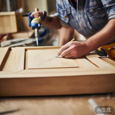 确保门框稳固再开孔